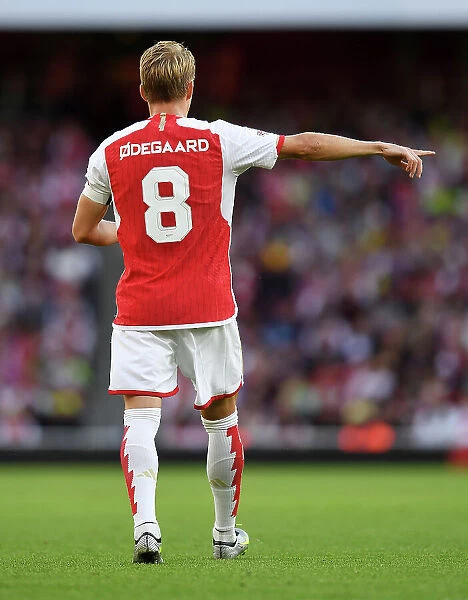 Arsenal FC vs AS Monaco: Martin Odegaard Gives Team Instructions at Emirates Cup, 2023-24