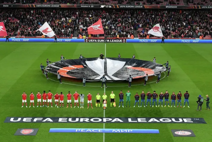 Framed Print : Arsenal FC vs PSV Eindhoven: Europa League Clash at Emirates Stadium Framed Print : Arsenal FC vs PSV Eindhoven: Europa League Clash at Emirates Stadium