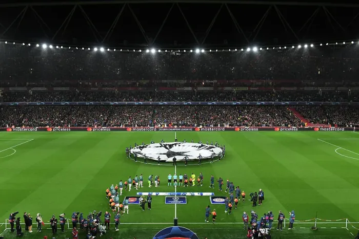 Framed Print : Arsenal FC vs. PSV Eindhoven: Pre-Match Scene at Emirates Stadium - UEFA Champions League 2023 / 24 Framed Print : Arsenal FC vs. PSV Eindhoven: Pre-Match Scene at Emirates Stadium - UEFA Champions League 2023 / 24