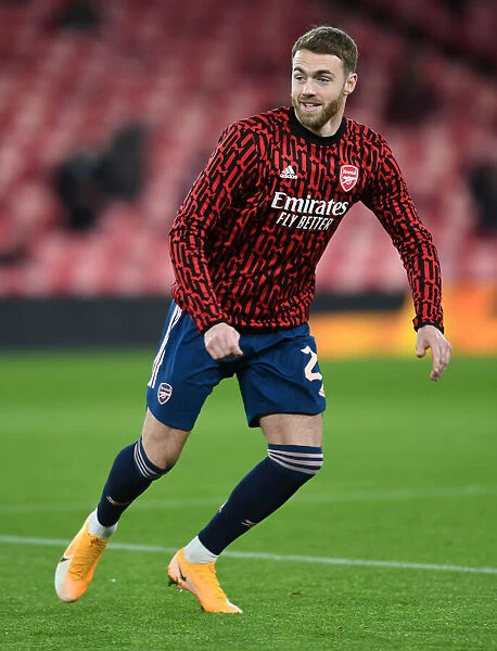 Arsenal FC vs Rapid Wien: Calum Chambers Warming Up - UEFA Europa League, Group Stage