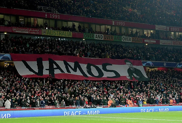Arsenal FC vs RC Lens: Arsenal Fans Unite in Emirates Stadium - UEFA Champions League 2023 / 24