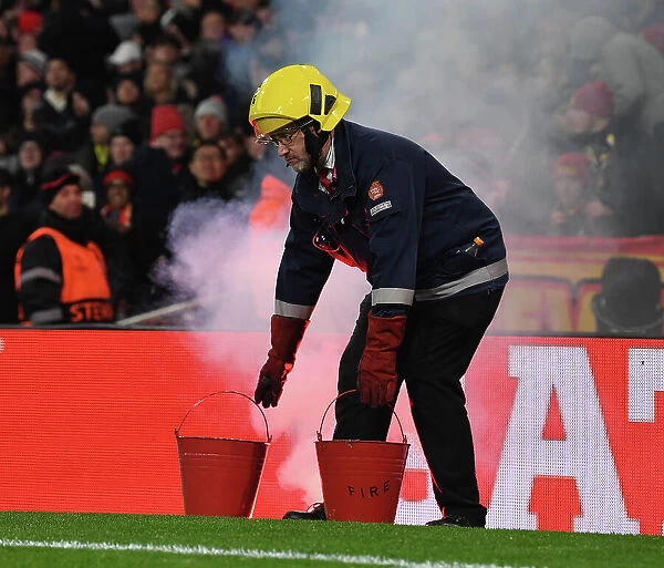 Arsenal FC vs RC Lens: Fire Warden on Duty at Emirates Stadium - UEFA Champions League 2023 / 24