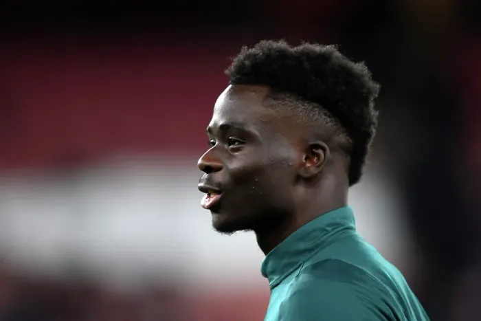 Framed Print : Arsenal FC vs Sevilla FC: Bukayo Saka Warming Up - UEFA Champions League 2023 / 24 Framed Print : Arsenal FC vs Sevilla FC: Bukayo Saka Warming Up - UEFA Champions League 2023 / 24