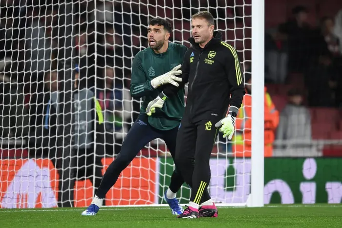 Framed Print : Arsenal FC vs Sevilla FC: Inaki Cana Coaches David Raya - UEFA Champions League 2023 / 24 Framed Print : Arsenal FC vs Sevilla FC: Inaki Cana Coaches David Raya - UEFA Champions League 2023 / 24