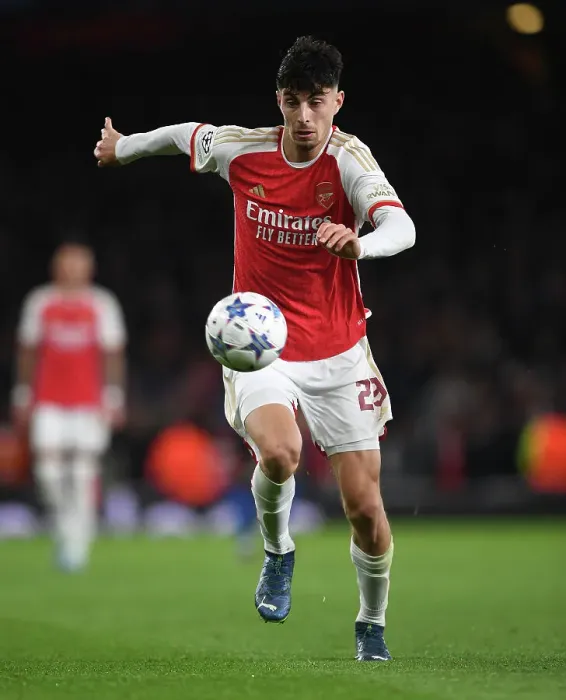 Framed Print : Arsenal FC vs Sevilla FC: Kai Havertz in Action - UEFA Champions League Group B, 2023 / 24