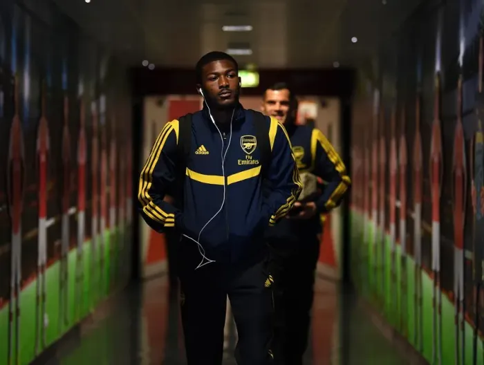 Framed Print : Arsenal FC vs Standard Liege: Ainsley Maitland-Niles Pre-Match at Emirates Stadium (UEFA Europa League 2019-20)