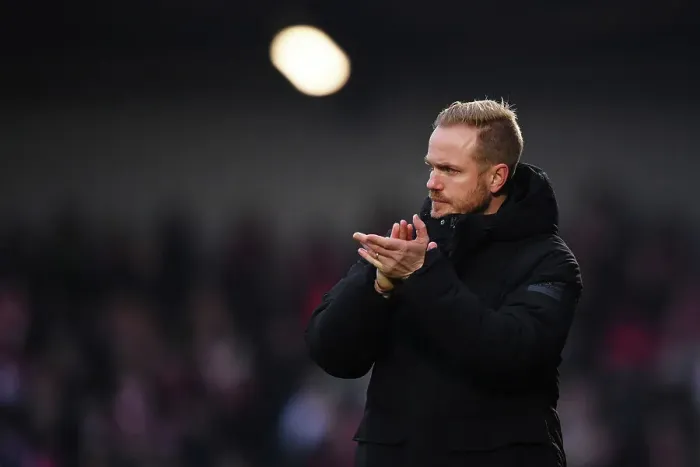 Framed Print : Arsenal FC vs. West Ham United: Jonas Eidevall's Reaction in the Barclays Women's Super League Match (2023-24)