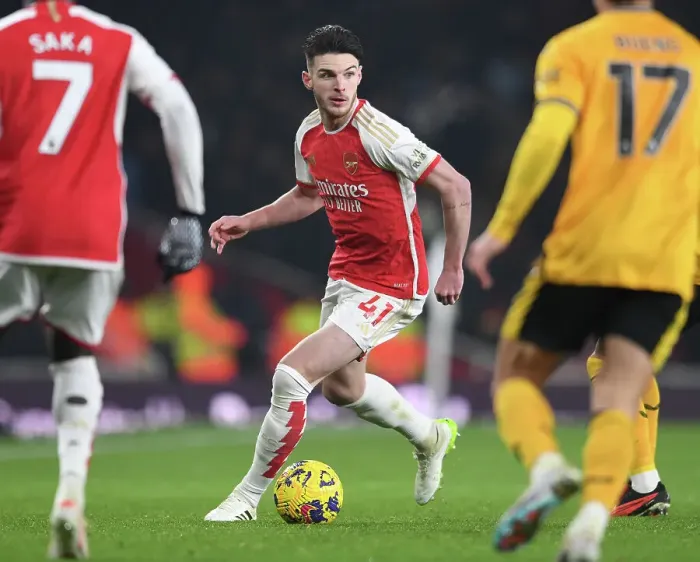 Framed Print : Arsenal FC vs. Wolverhampton Wanderers: Declan Rice in Action - Premier League 2023-24 Framed Print : Arsenal FC vs. Wolverhampton Wanderers: Declan Rice in Action - Premier League 2023-24