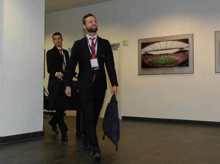 Framed Print : Arsenal FC: Xhaka and Mustafi Ready for FC Basel Showdown, UEFA Champions League, 2016