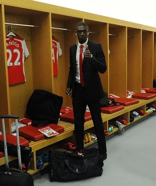 Arsenal FC: Yaya Sanogo in the Home Changing Room before Arsenal vs Burnley (2014 / 15)
