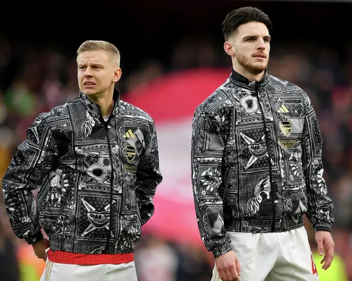 Framed Print : Arsenal FC: Zinchenko and Rice Prepare for Battle against Brighton & Hove Albion (2023-24) Framed Print : Arsenal FC: Zinchenko and Rice Prepare for Battle against Brighton & Hove Albion (2023-24)