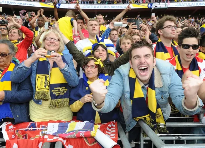Framed Print : Arsenal FC's FA Cup Triumph: A Sea of Celebrating Fans at Wembley Stadium