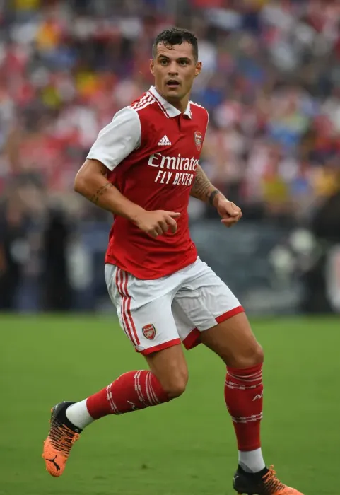 Framed Print : Arsenal FC's Granit Xhaka in Pre-Season Action Against Everton in Baltimore, Maryland (2022) Framed Print : Arsenal FC's Granit Xhaka in Pre-Season Action Against Everton in Baltimore, Maryland (2022)