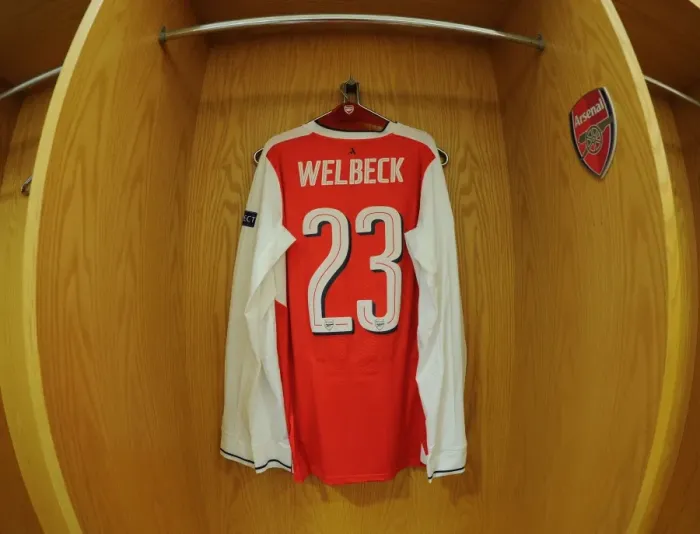 Framed Print : Arsenal FC's Nervous Moment: Danny Welbeck's Pre-Game Anxiety in the Changing Room Before UCL Clash vs. FC Bayern Munich Framed Print : Arsenal FC's Nervous Moment: Danny Welbeck's Pre-Game Anxiety in the Changing Room Before UCL Clash vs. FC Bayern Munich