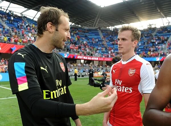 Arsenal FC's Rob Holding and Petr Cech Share a Moment After 2016 MLS All-Star Game