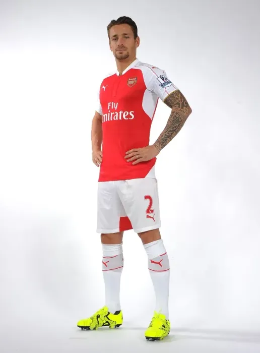 Framed Print : Arsenal First Team 2015-16: Mathieu Debuchy at Emirates Stadium