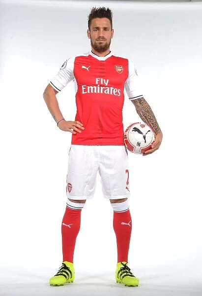 Arsenal First Team 2016-17: Mathieu Debuchy at Team Photoshoot
