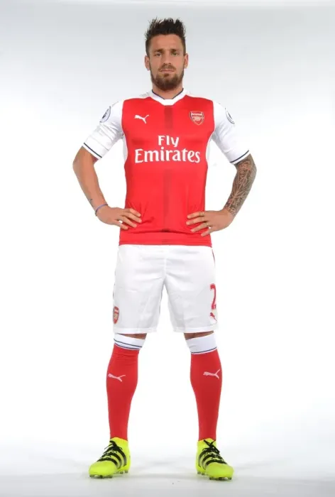 Framed Print : Arsenal First Team 2016-17: Mathieu Debuchy at Team Photocall
