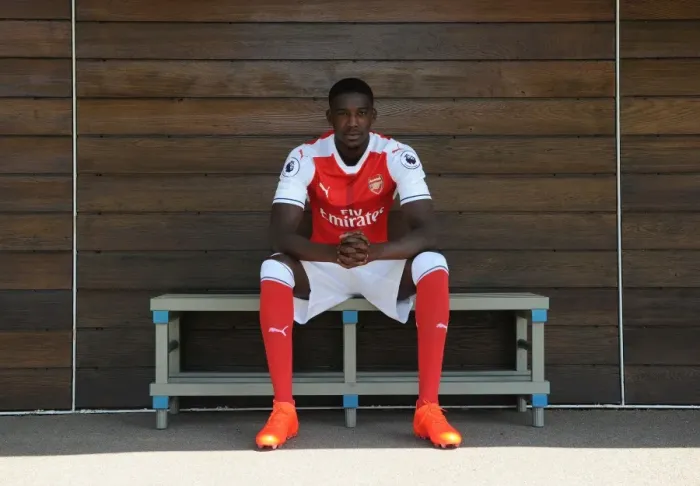 Framed Print : Arsenal First Team 2016-17: Yaya Sanogo at Arsenal's Photocall Framed Print : Arsenal First Team 2016-17: Yaya Sanogo at Arsenal's Photocall