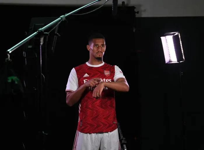 Framed Print : Arsenal First Team 2020-21: William Saliba at Arsenal Media Photocall Framed Print : Arsenal First Team 2020-21: William Saliba at Arsenal Media Photocall