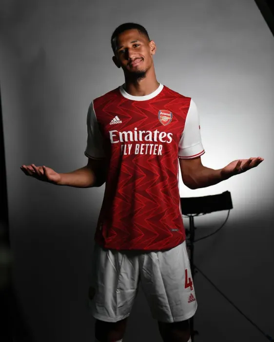 Framed Print : Arsenal First Team 2020-21: William Saliba's Media Photocall Debut