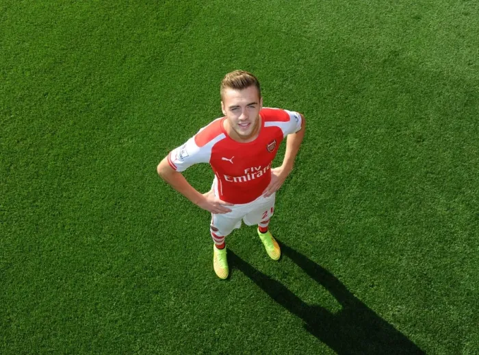 Framed Print : Arsenal First Team: Calum Chambers at Emirates Stadium (2014)