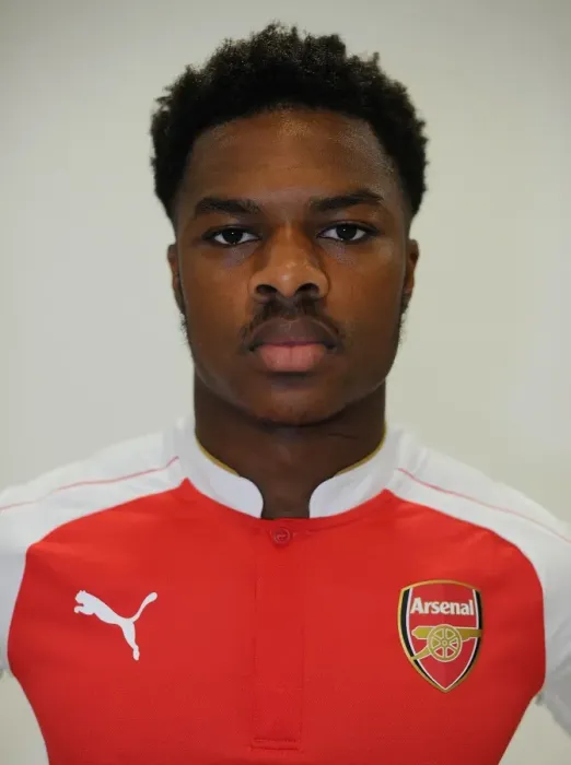 Framed Print : Arsenal First Team: Chuba Akpom at 2015-16 Photocall
