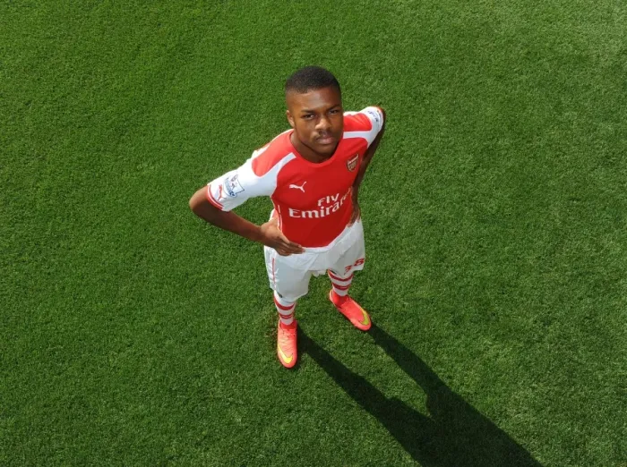 Framed Print : Arsenal First Team: Chuba Akpom at Emirates Stadium (2014)