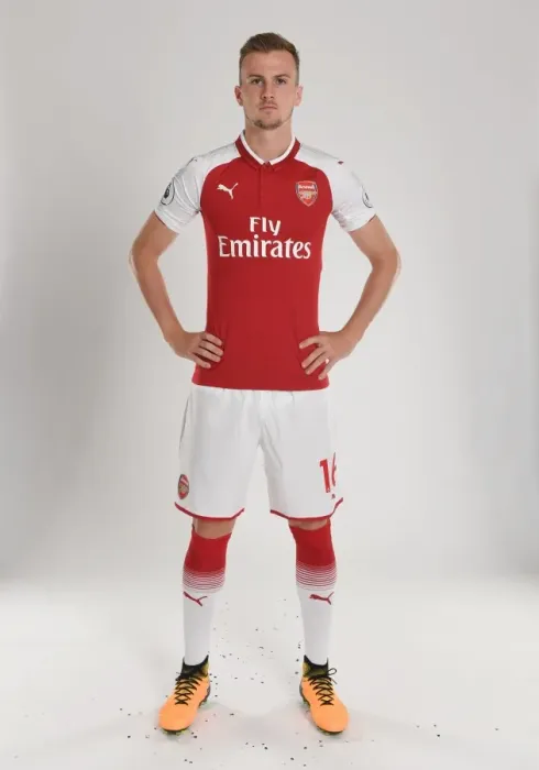 Framed Print : Arsenal First Team: Rob Holding at 2017-18 Photocall