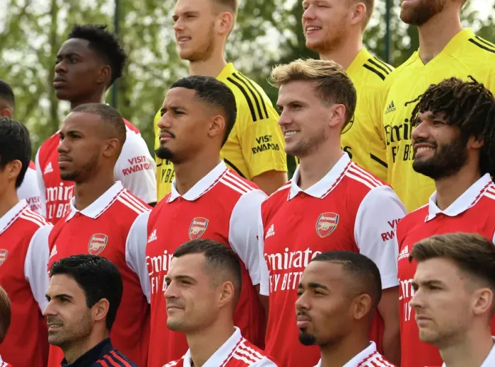 Framed Print : Arsenal First Team Squad 2022-23: Saliba and Holding Framed Print : Arsenal First Team Squad 2022-23: Saliba and Holding