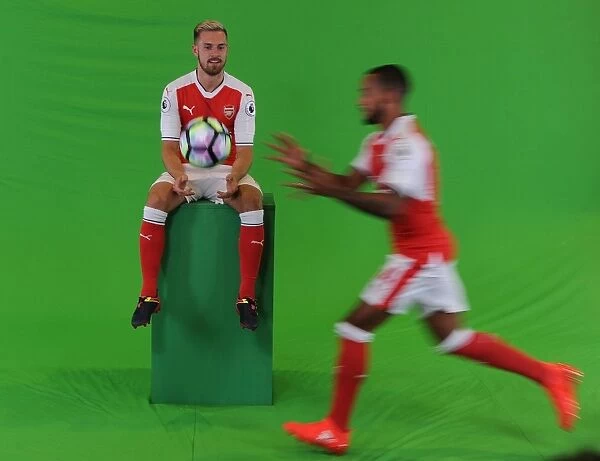Arsenal First Team: Theo Walcott and Aaron Ramsey - 2016-17 Season Photocall
