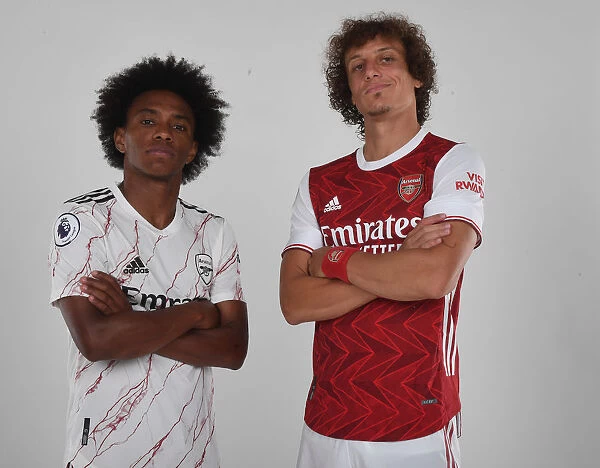 Arsenal First Team: Willian and David Luiz at 2020-21 Photoshoot