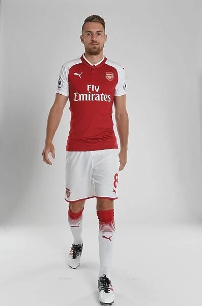 Arsenal Football Club 2017-18 Team: Aaron Ramsey at Team Photocall