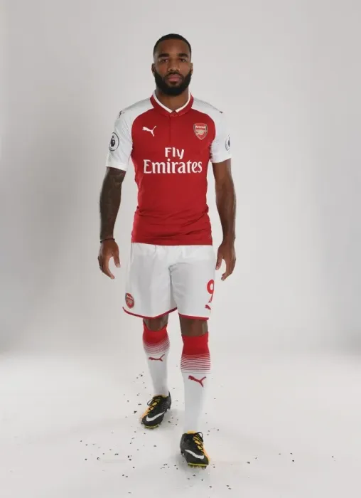 Framed Print : Arsenal Football Club 2017-18 Team: Alex Lacazette's Photoshoot at Emirates Stadium