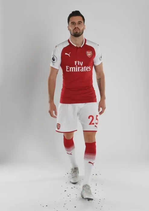 Framed Print : Arsenal Football Club 2017-18 Team: Carl Jenkinson at Team Photocall