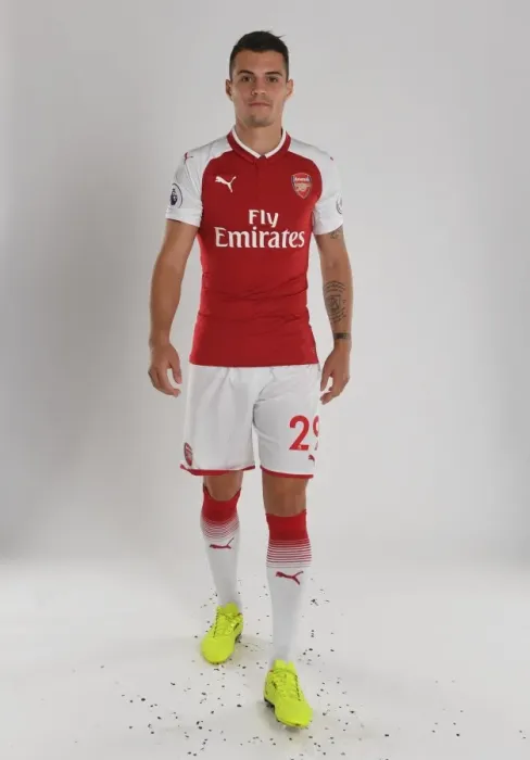 Framed Print : Arsenal Football Club 2017-18 Team: Granit Xhaka's Photoshoot at Emirates Stadium