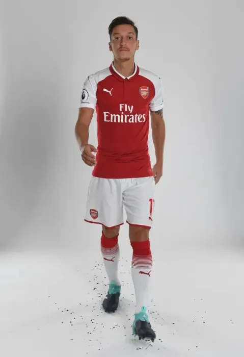 Framed Print : Arsenal Football Club 2017-18 Team: Mesut Ozil's Photoshoot at Emirates Stadium