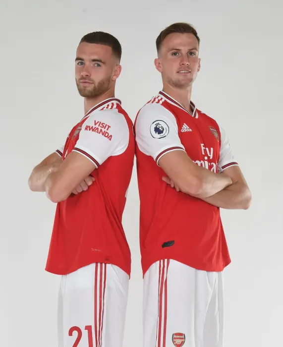 Framed Print : Arsenal Football Club: Calum Chambers and Rob Holding at 2019-20 Pre-Season Training Framed Print : Arsenal Football Club: Calum Chambers and Rob Holding at 2019-20 Pre-Season Training