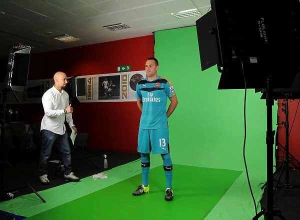 Arsenal Football Club: David Ospina at 2015-16 First Team Photocall and Training