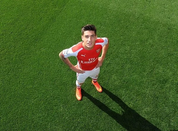 Arsenal Football Club: Hector Bellerin at 2014-15 First Team Photocall, Emirates Stadium
