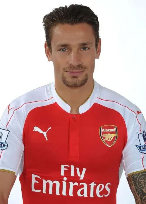 Framed Print : Arsenal Football Club: Mathieu Debuchy at 2015-16 First Team Photocall
