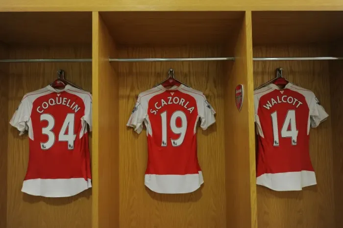 Framed Print : Arsenal Football Club: Pre-Match Routine - Coquelin, Cazorla, and Walcott in the Changing Room (2015-16) Framed Print : Arsenal Football Club: Pre-Match Routine - Coquelin, Cazorla, and Walcott in the Changing Room (2015-16)