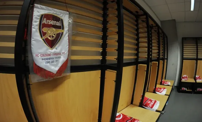 Framed Print : Arsenal Football Club: Pre-Season Preparation in the Cologne Changing Room Framed Print : Arsenal Football Club: Pre-Season Preparation in the Cologne Changing Room