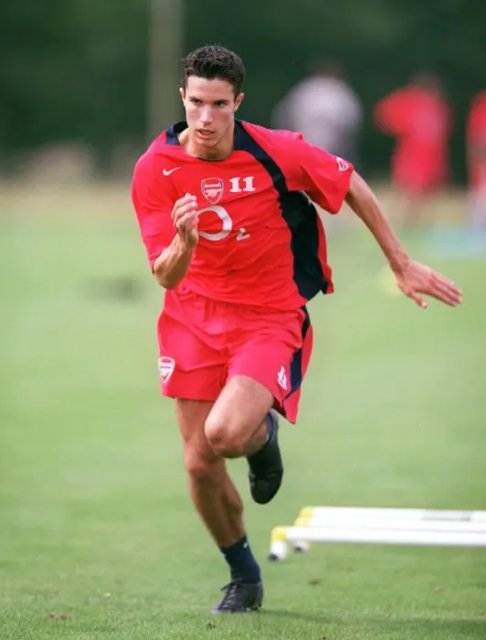 Framed Print : Arsenal Football Club: Robin van Persie in Action during Pre-Season Training, Austria 2004