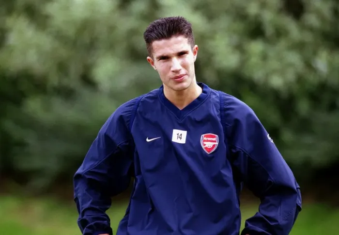 Framed Print : Arsenal Football Club: Robin van Persie in Deep Focus at Training, 2004