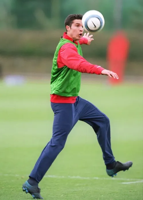 Framed Print : Arsenal Football Club: Robin van Persie's Intense Training Focus at London Colney, 2005 Framed Print : Arsenal Football Club: Robin van Persie's Intense Training Focus at London Colney, 2005