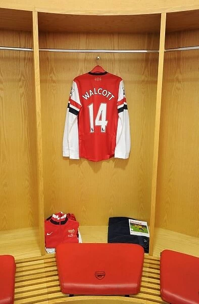Arsenal Football Club: Theo Walcott in the Changing Room before Arsenal vs Fulham (2012-13)