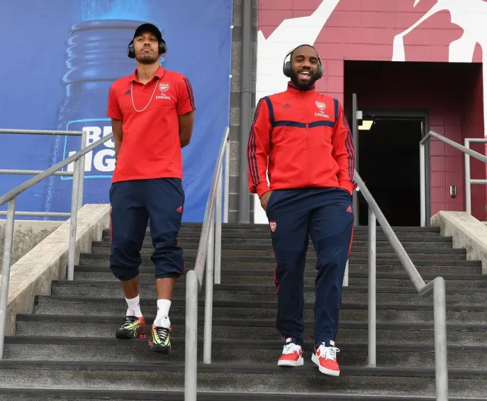 Framed Print : Arsenal Forwards Aubameyang and Lacazette: A Pre-Season Showdown at Colorado Rapids, 2019 Framed Print : Arsenal Forwards Aubameyang and Lacazette: A Pre-Season Showdown at Colorado Rapids, 2019