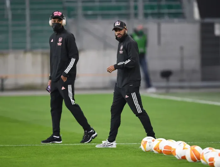 Framed Print : Arsenal Forwards Aubameyang and Lacazette Prepare for Rapid Vienna Clash in Europa League Framed Print : Arsenal Forwards Aubameyang and Lacazette Prepare for Rapid Vienna Clash in Europa League