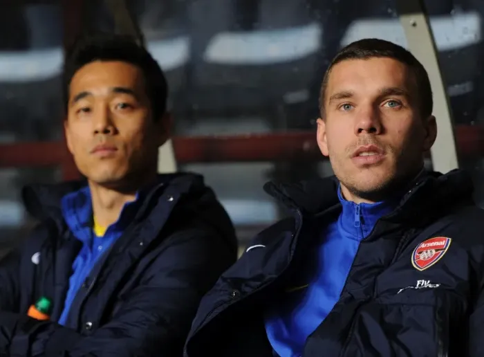 Framed Print : Arsenal Forwards Chu-Young Park and Lukas Podolski Before Aston Villa Match, 2014 Premier League Framed Print : Arsenal Forwards Chu-Young Park and Lukas Podolski Before Aston Villa Match, 2014 Premier League